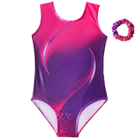 Maillot de gimnasia sin mangas lila, personalizable, para niños, para ballet, danza y entrenamiento, hecho de spandex digital.