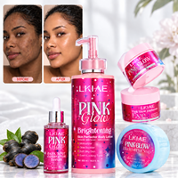 Ensemble de soins de la peau super éclaircissant et hydratant OEM, crème pour les yeux au collagène et aux peptides, lotion pour le corps à la niacinamide, sérum pour le visage, savon pour une peau soyeuse