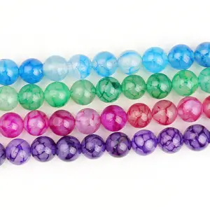 ลูกปัดอาเกตสีดำเทาลูกปัดสำหรับทำเครื่องประดับ4/6/8/10/12มม. - Product Image 1