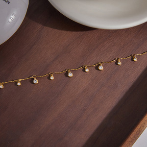 Collar de Cristal con Baño de Oro de 18K, Acero Inoxidable, Engaste de Diamantes de Imitación, Joyería para Uso Diario y Ocio - Product Image 4