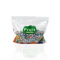 Sac d'aération de fruits transparent de haute qualité avec pochette de fruits frais en matériau PE perforé à fermeture éclair