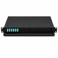 Boîtier de terminaison 10G haute densité 1U, style ouvert, 12 cœurs, OM3, multimode, pour panneau de brassage de fibres à fusion, entièrement équipé