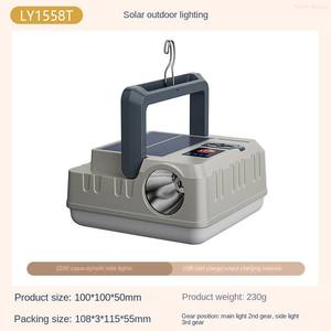 Outdoor Solar Waterproof Rechargeable LED Mobile Power Supply Camping <b>Flashlight</b> Searchlight IP65 Protection Multi-Color CE - Product Image 4