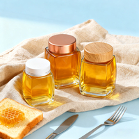 Botol Kaca Persegi Kosong untuk Madu, Saus, Selai, Penyimpanan Makanan dengan Tutup, Ukuran Grosir 50ml 100ml 180ml 280ml 380ml 500ml 730ml