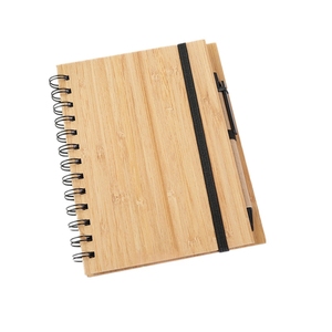 <span class=keywords><strong>Quaderno</strong></span> a <span class=keywords><strong>Spirale</strong></span> in Bambù con Logo Personalizzato, Formato A5, 70 Fogli per Cancelleria Studenti - Product Image 4