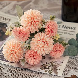 Bouquet de fleurs artificielles CallaFloral bleu clair et rose, bouquet de mariage à tenir en main, décoration en tissu tissé - Product Image 2
