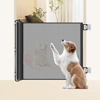 Barrière de Sécurité Rétractable pour Animaux Domestiques (Chiens et Chats) – Filet en Maille avec Fermeture Auto-agrippante, Sans Perçage, Télescopique, pour la Maison