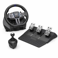 Volant de course PXN V9 GEN2 900 degrés avec 3 pédales et levier de vitesses 6+R pour PC, PS4, Xbox One, Series X|S, Switch