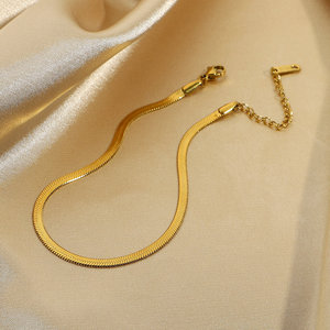 Chevillères ajustables en acier inoxydable plaqué or 18 carats avec breloques, chaîne cubaine épaisse pour femme - Product Image 6