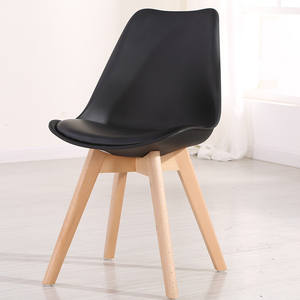 Pied en bois de hêtre, siège en plastique, <span class=keywords><strong>chaise</strong></span> à cadre en fer, meilleur prix - Product Image 4