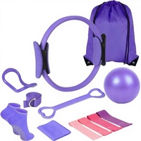 Ensemble de Pilates en silicone, tapis de yoga en PU, bande de résistance écologique, kit de fitness portable pour l'exercice à domicile, votre logo, modèle de marque