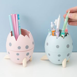Portalápices con forma de huevo de dinosaurio, caja de almacenamiento pequeña redonda de material PP para organización de escritorio y oficina - Product Image 2