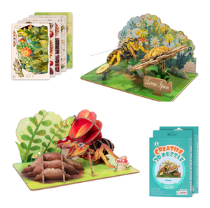 Giáo dục sáng tạo Câu Đố Montessori lắp ráp bưu thiếp Đồ chơi bằng gỗ 3D Câu Đố quà tặng đồ chơi câu đố gỗ Kid trò chơi cho trẻ em - Product Image 1