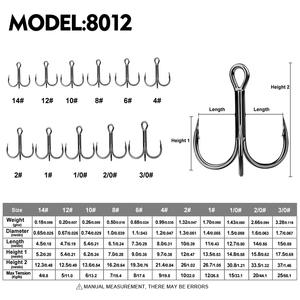 Acier à haute teneur en carbone 8012 <span class=keywords><strong>triple</strong></span> crochet de pêche rond plié matériel d'eau salée avec barbelé <span class=keywords><strong>Triple</strong></span> crochets <span class=keywords><strong>pour</strong></span> la pêche au <span class=keywords><strong>leurre</strong></span> - Product Image 6