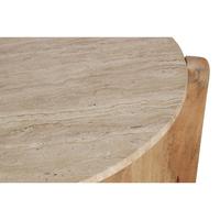 Table basse moderne en marbre travertin et bois de manguier, faite à la main, écologique, pour salon, avec montage facile
