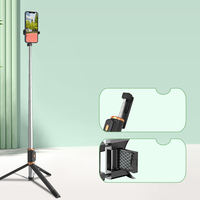 Perche à Selfie 170CM avec Anneau Lumineux et Télécommande, Support Trépied Réglable pour Téléphone Portable, Perche à Selfie Portable avec Lumière d'Appoint