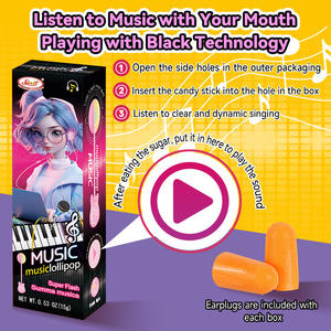 Aardbei-druif smaak 15g muzikale gummy lolly harde snoepjes halal kinderspeelgoed zingende lolly fruitzak - Product Image 3