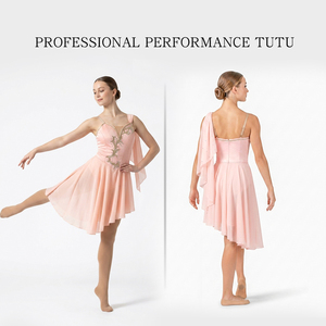 Vestido de Ballet para Niñas, Diseño Cupido Talisman, Color Rosa Claro, Tela Chifón, Vestido Asimétrico para Actuaciones de Ballet y Danza Escénica - Product Image 3