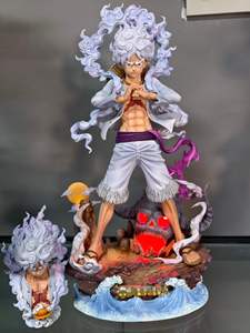 Statue de Luffy grandeur nature 1:1, Gear 5 <span class=keywords><strong>Nika</strong></span>, One Piece, sculpture en résine, figurine de l'Action Dieu du Soleil pour la décoration des parcs à thème - Product Image 1