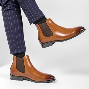 Stivali Chelsea da uomo in vera pelle di alta qualità da uomo nuovi arrivi (vecchi) - Product Image 4