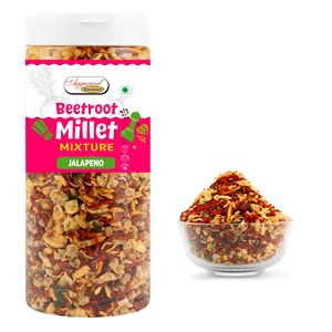 Mélange de millet au jalapeño et à la betterave, collation saine et croustillante, mélange de namkeen indien, riche en fibres, prêt à manger, collation nutritive - Product Image 4
