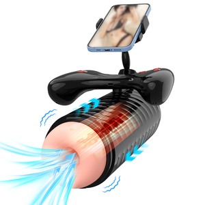 Male Masturbation Cup <b>Vibrating</b> TPE Sleeve Strong Suction Rechargeable Pocket Stroker Discreet Adult Toy for Men - Product Image 1