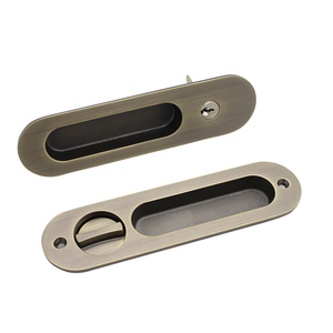Cerradura de llaves de puerta corredera con perilla oculta elíptica con cuerpo de cerradura de gancho para dormitorio/baño/pasaje - Product Image 5
