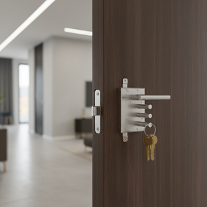 Cerradura de Puerta Blindada MOTTURA con Cilindro de Latón sin Llave, Material ABS, Acabado Blanco, Incluye 3 Llaves, Hecho en Italia - Product Image 3