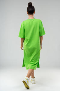 Toptan 2022 yaz pamuk rahat düz bayan büyük boy Longline <span class=keywords><strong>T</strong></span> gömlek elbiseler - Product Image 2