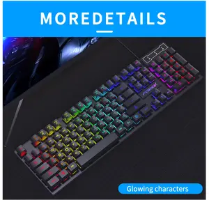 RGB Wired Gaming Keyboard With Backlight - 104 Rubber Keycaps Mechanical Feel Ergonomic Design For PC/Laptop