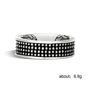 Anello Unisex Vintage con Incisioni a Pois, Gioielli di Moda Creativi all'Ingrosso - Product Image 4
