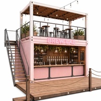 Bar en conteneur maritime de 20 pieds, restaurant industriel préfabriqué en conteneur, kiosque alimentaire extérieur pour festivals