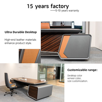 Bureau de direction moderne haut de gamme en bois pour PDG et managers - Couleur et taille personnalisables de luxe