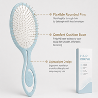 Brosse à cheveux Taolu durable en paille de blé avec aiguilles en acier, brosse démêlante écologique pour massage du cuir chevelu, pour salon et maison