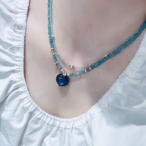 Nouvel Arrivage Pendentif artisanal de haute qualité en Apatite bleue avec cœur en Labradorite à fort éclat, <span class=keywords><strong>pierre</strong></span> de guérison spirituelle de qualité supérieure - Product Image 3