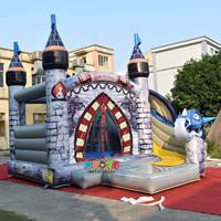 Vente chaude Château gonflable commercial Dragon avec toboggan aquatique Combo Maison de rebond gonflable avec piscine pour enfants