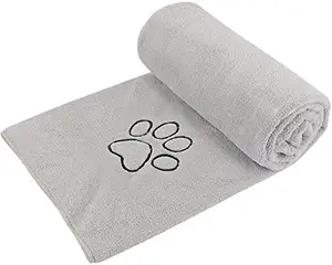 आपूर्तिकर्ता एडजस्टेबल पालतू तौलिए पहनने योग्य कुत्ते बाथरोब सुखाने तौलिया शोषक Microfiber स्नान तौलिया.