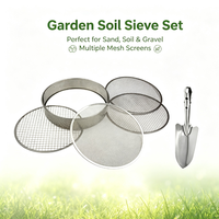 Kit de tamis de jardin en acier inoxydable pour la vente en gros, avec pelle à main et tamis robuste pour sable, gravier, compost et terreau de bonsaï