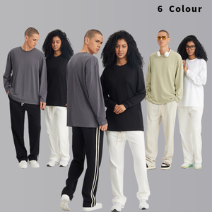 Camiseta de Algodón de Punto de Manga Larga, Corte Regular, 205g, de Alta Calidad, con Opciones Personalizables, Estilo Urbano para Hombre - Product Image 6