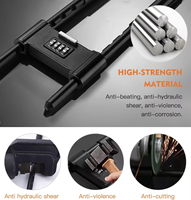 Superbsail Cadenas antivol en alliage de zinc en forme de U à 4 chiffres pour moto, vélo, scooter – Accessoires de cyclisme extérieur
