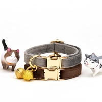 Großhandel Custom Pet Collars Bulk Soft Velvet Nylon verstellbare Glocke Mehrere Farben Größen Katzen Hunde Preis