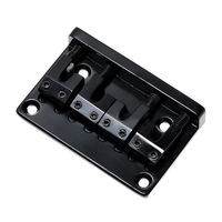 Sadel bentuk L 4 senar Bass batang 79.5x51.5MM tubuh melalui senar jarak 18MM Bass jembatan tetap hitam/emas/krom