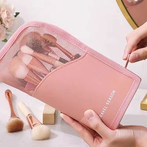 Wholesale <b>Custom</b> Logo Polyester Cosmetic Bag Makeup Brush Organizer Multi-Pocket Travel Toiletry Eyebrow Pencil <b>Lipstick</b> - Product Image 3