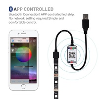 Décoration murale de fond de télévision de Noël 1M 2M 3M, contrôle par application intelligente pour smartphone, lumières arrière, bande LED USB 5V, rétroéclairage, lumière rétroéclairée