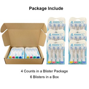 <span class=keywords><strong>Testine</strong></span> di Ricambio YBK per <span class=keywords><strong>Spazzolino</strong></span> Elettrico, Design Brevettato USA/UE, Setole Angolate Intrecciate per Rimozione Profonda della Placca, Confezione da 24 - Product Image 3