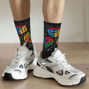 Calcetines Personalizados Antibacterianos con Diseño de Cubo de <span class=keywords><strong>Rubik</strong></span>, Calcetines Unisex con Patrón de Letras, Servicio ODM, Regalo Divertido para Profesores - Product Image 5