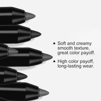 Crayon pour les yeux de couleur noire de maquillage de marque privée crayon pour les yeux végétalien imperméable longue durée lisse crémeux paillettes noir Kajal crayon pour les yeux