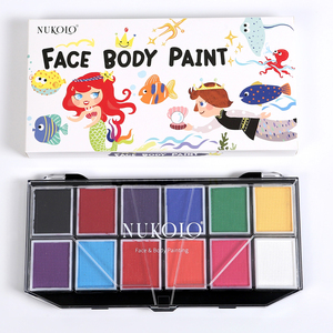 Paleta de Pintura Facial y Corporal de 12 Colores Arcoíris, a Base de Plantas Naturales, de Alta Calidad, para Niños, Lavable, para Dibujar en <span class=keywords><strong>Halloween</strong></span> - Product Image 1
