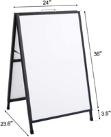 Support de panneau publicitaire portable double face en métal en forme de A pour extérieur, noir, 60x90cm, imperméable