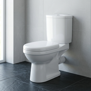 Rimless Italian Design Two Piece Ceramic Toilet Aqua Pan Close Couple Bathroom WC Commode Set - Product Image 1